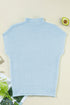 Mock Neck Cap Sleeve Chunky Knit Pullover Sweater