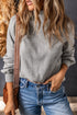 Mock Neck Exposed Seam Balloon Sleeve Sweater