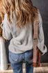 Mock Neck Exposed Seam Balloon Sleeve Sweater