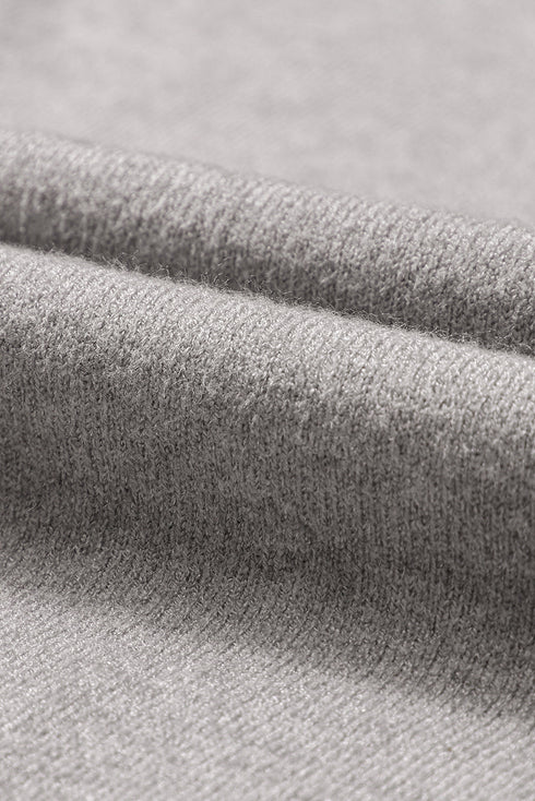 Mock Neck Exposed Seam Balloon Sleeve Sweater