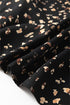 Mock Neck Pleated Lantern Sleeve Animal Print Blouse