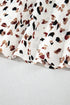 Mock Neck Pleated Lantern Sleeve Animal Print Blouse