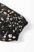 Mock Neck Pleated Lantern Sleeve Animal Print Blouse