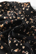Mock Neck Pleated Lantern Sleeve Animal Print Blouse