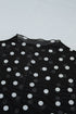 Mock Neck Polka Dot Sheer Mesh Long Sleeve Top