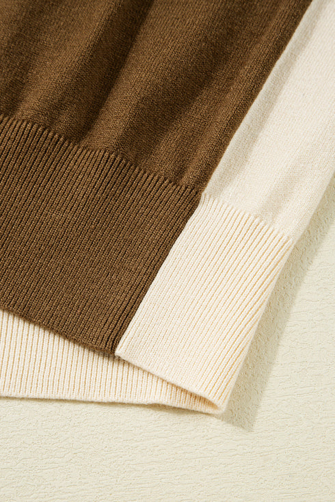 Mock Neck Raglan Sleeve Knit Pullover Sweater