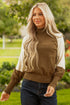 Mock Neck Raglan Sleeve Knit Pullover Sweater
