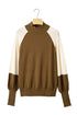 Mock Neck Raglan Sleeve Knit Pullover Sweater