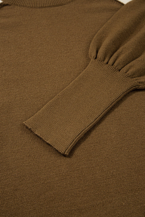Mock Neck Raglan Sleeve Knit Pullover Sweater