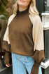 Mock Neck Raglan Sleeve Knit Pullover Sweater