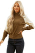 Mock Neck Raglan Sleeve Knit Pullover Sweater