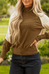 Mock Neck Raglan Sleeve Knit Pullover Sweater