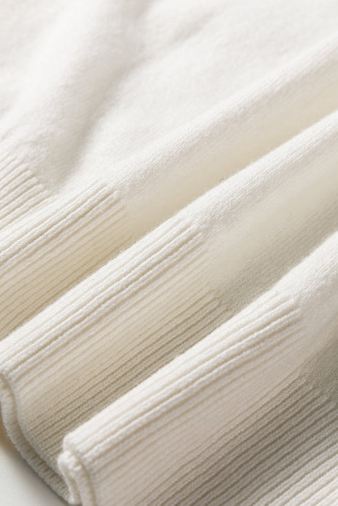 Mock Neck Ribbed Knit Button Cuff Top