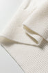 Mock Neck Ribbed Knit Button Cuff Top