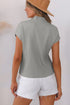 Mock Neck Ribbed Knit Cap Sleeve Sweater Top