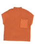 Mock Neck Ribbed Knit Cap Sleeve Sweater Top