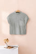 Mock Neck Ribbed Knit Cap Sleeve Sweater Top