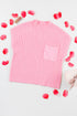 Mock Neck Ribbed Knit Cap Sleeve Sweater Top