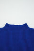 Mock Neck Ribbed Knit Cap Sleeve Sweater Top