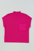 Mock Neck Ribbed Knit Cap Sleeve Sweater Top