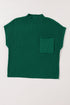 Mock Neck Ribbed Knit Cap Sleeve Sweater Top