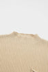 Mock Neck Ribbed Knit Cap Sleeve Sweater Top