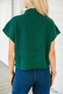 Mock Neck Ribbed Knit Cap Sleeve Sweater Top