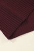 Mock Neck Ribbed Knit Cap Sleeve Sweater Top