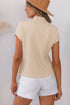 Mock Neck Ribbed Knit Cap Sleeve Sweater Top