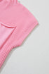 Mock Neck Ribbed Knit Cap Sleeve Sweater Top