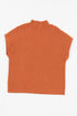 Mock Neck Ribbed Knit Cap Sleeve Sweater Top