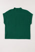 Mock Neck Ribbed Knit Cap Sleeve Sweater Top