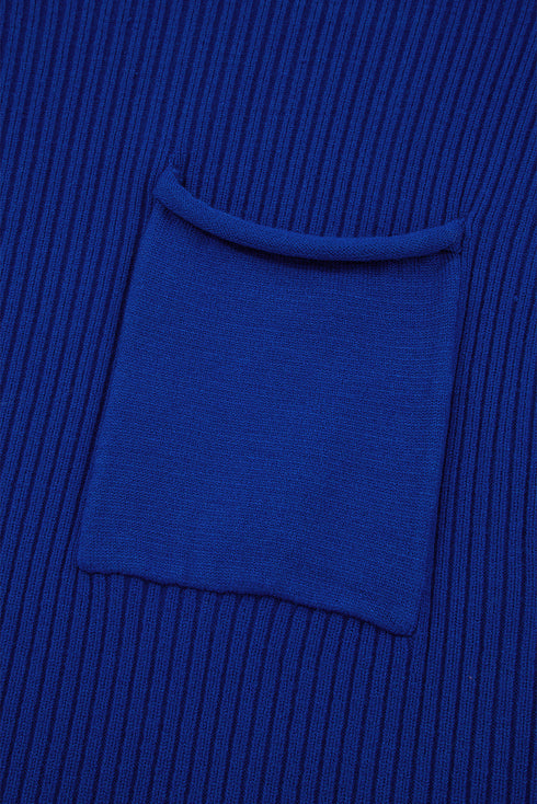 Mock Neck Ribbed Knit Cap Sleeve Sweater Top