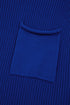 Mock Neck Ribbed Knit Cap Sleeve Sweater Top