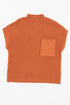 Mock Neck Ribbed Knit Cap Sleeve Sweater Top