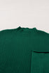 Mock Neck Ribbed Knit Cap Sleeve Sweater Top