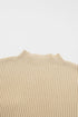 Mock Neck Ribbed Knit Cap Sleeve Sweater Top