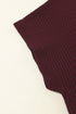 Mock Neck Ribbed Knit Cap Sleeve Sweater Top