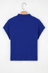 Mock Neck Ribbed Knit Cap Sleeve Sweater Top