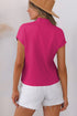 Mock Neck Ribbed Knit Cap Sleeve Sweater Top
