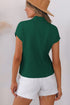 Mock Neck Ribbed Knit Cap Sleeve Sweater Top