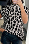 Mock Neck Sleeveless Animal Print Knit Sweater Top