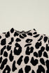 Mock Neck Sleeveless Animal Print Knit Sweater Top
