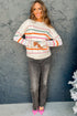 Mock Neck Stitch Detail Striped Knit Sweater