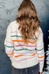 Mock Neck Stitch Detail Striped Knit Sweater