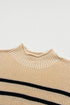 Mock Neck Striped Cap Sleeve Knit Sweater Top