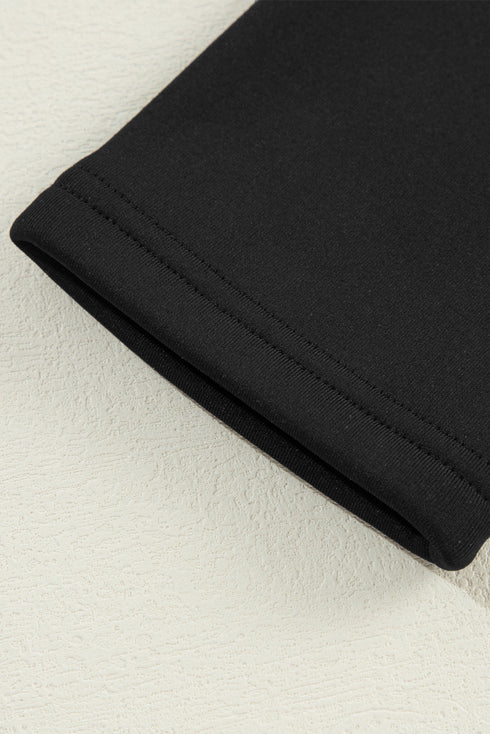 Mock Neck Thermal Lined Stretch Long Sleeve Tee