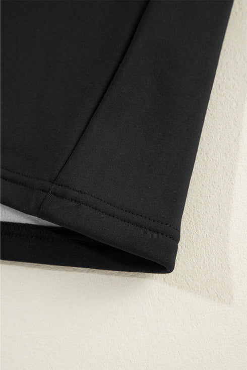 Mock Neck Thermal Lined Stretch Long Sleeve Tee