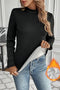 Mock Neck Thermal Lined Stretch Long Sleeve Tee