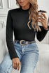 Mock Neck Thermal Lined Stretch Long Sleeve Tee